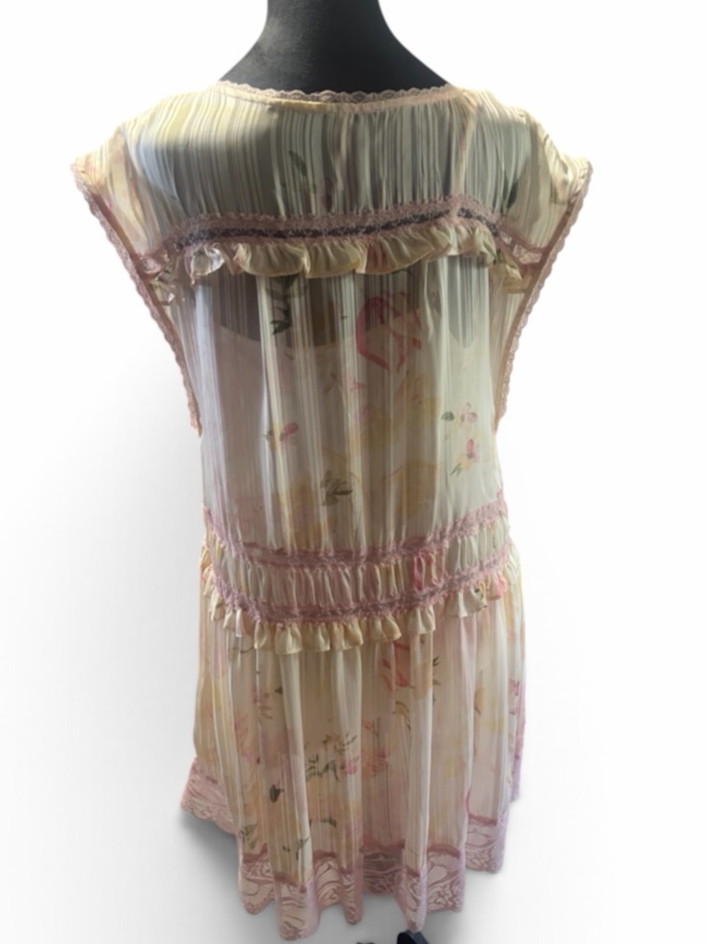 FREE PEOPLE
Spring Fling Mini Dress,Pink,Cream,floral, ruffle,lace,Medium - Picture 3 of 7